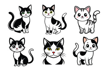 black and white cats