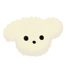 Cute puppy face illustration with oil pastel texture