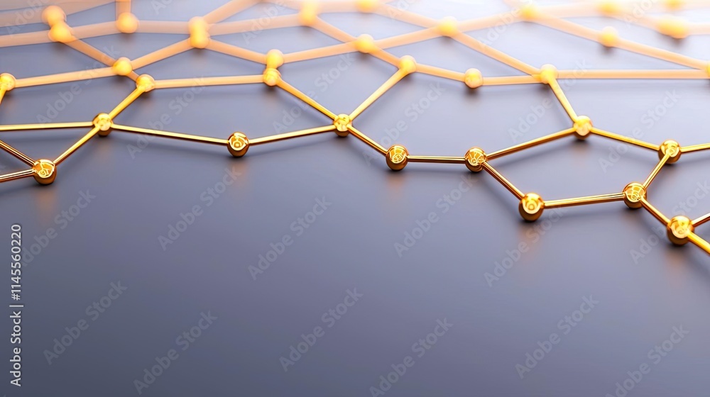 Poster capital cost idea. abstract golden network pattern on a dark background representing connectivity.