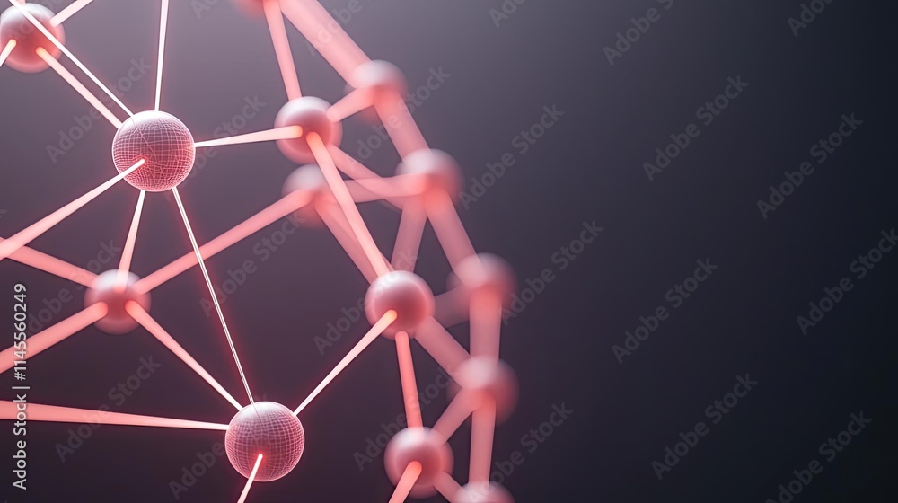 Poster capital cost idea. abstract illustration of molecular structure with glowing nodes and connections.