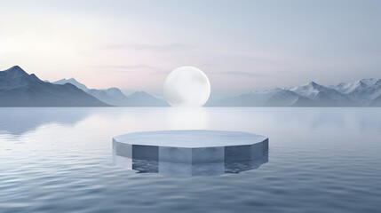 Digital snow mountain ocean booth e-commerce graphics poster background