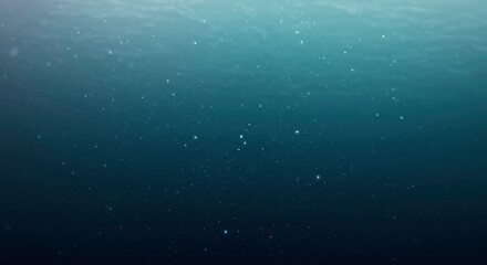 Ocean Depth: Underwater Scene of Mysterious Deep Sea. Air bubbles rise slowly from the dark depths