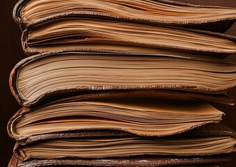 A stack of hardcover books whose pages are layered pastry sheets and chocolate bindings, no brand insignia.