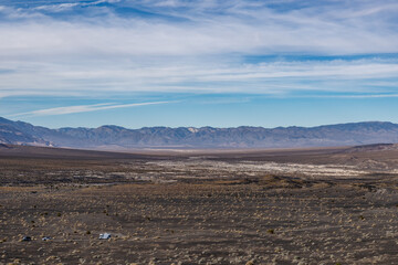 Ubehebe Craters / maar and tuff ring, volcanic. Death Valley National Park, California. Mojave Desert / Basin and Range Province.
