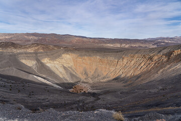 Ubehebe Craters / maar and tuff ring, volcanic. Death Valley National Park, California. Mojave Desert / Basin and Range Province.