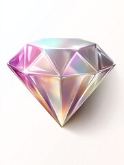 A colorful, iridescent diamond-shaped object reflecting light, symbolizing beauty and luxury.