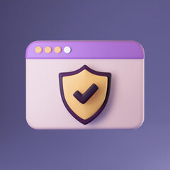 Secure browser interface with privacy shield and glowing elements