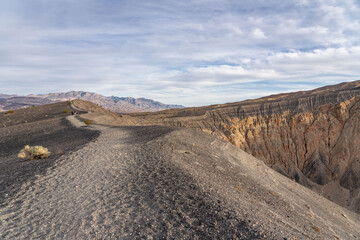 Ubehebe Craters / maar and tuff ring, volcanic. Death Valley National Park, California. Mojave Desert / Basin and Range Province.