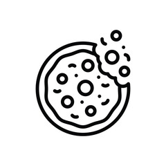 Black line icon for cookie
