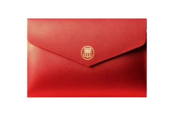 Celebrating chinese new year with gold red envelopes