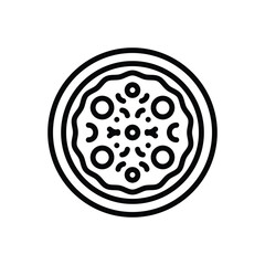 Black line icon for pizza