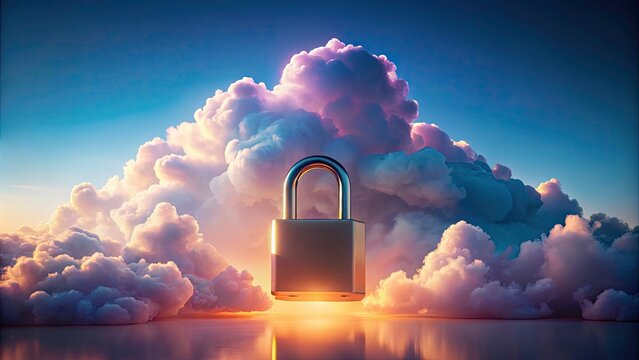 Secure Cloud Storage, Cloud Security, Padlock Cloud, Digital Security, Data Protection, Virtual Cloud, Cloud Computing, Safe Cloud