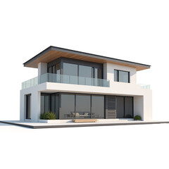 Modern house isolated on transparent background for architectural and design use