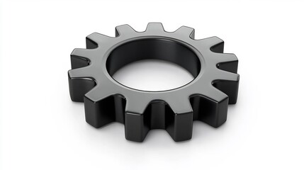 Simple yet modern settings gear icon isolated on a transparent background ideal for app design or technical websites
