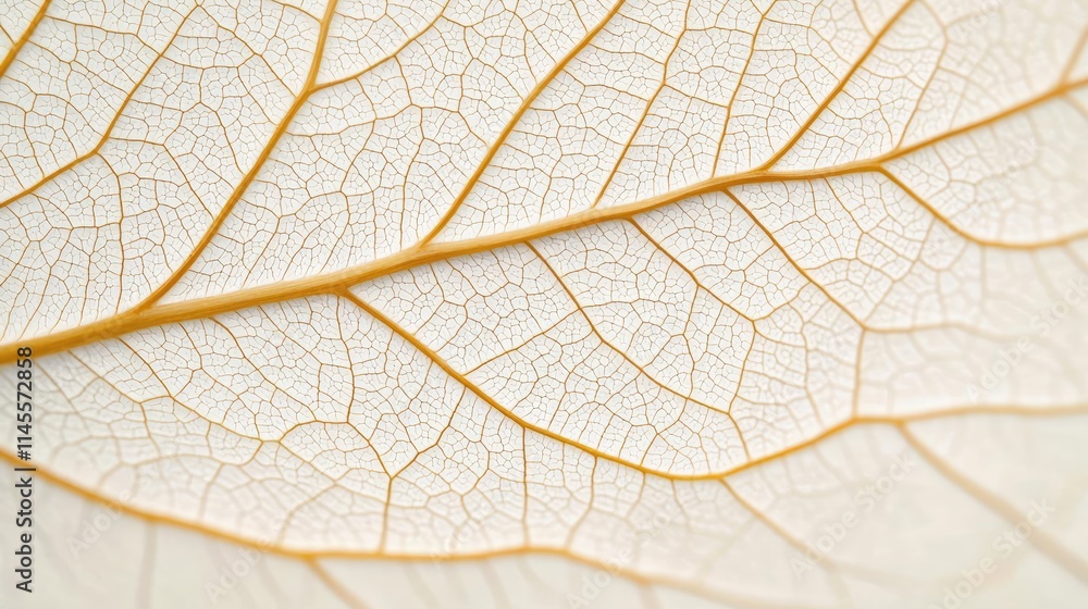 Poster macro natural concept. close-up of a delicate leaf showcasing intricate vein patterns and textures.