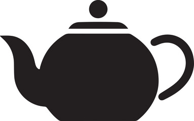 Simple Black Teapot Silhouette Vector Illustration Design