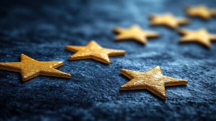 Golden Stars on Dark Surface