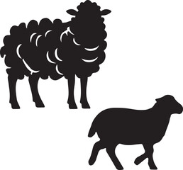 sheep animal silhouette vector art illustration isolated on transparent background