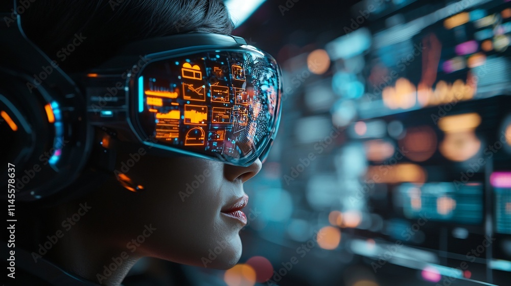 Poster holographic virtual engagement tracker with glowing insights real time participation graphs and vibr