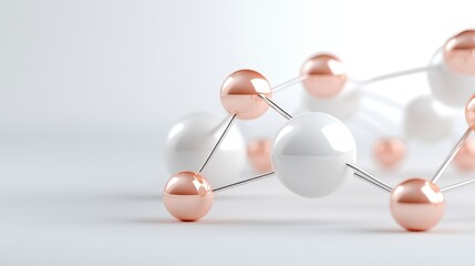 Abstract Network Connection Rose Gold