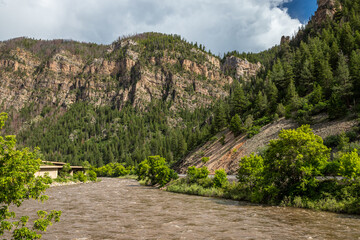Colorado River flowing through Glenwood Springs landscape