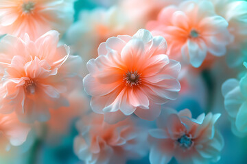Obraz premium Delicate Pastel Flowers in Closeup