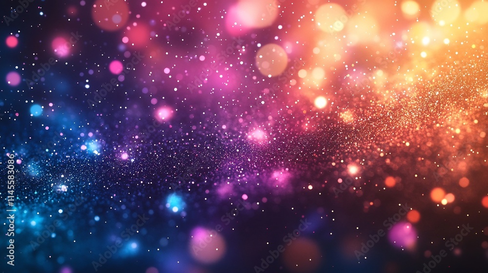 Poster vibrant fireworks display with colorful bursts lighting up the night sky creating a glowing bokeh ba