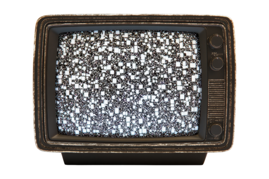 Static retro tv display isolated