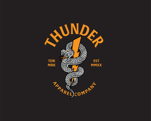 Snake thunder logo illustration