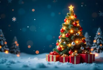 Obraz premium Magic Under the Tree: A Christmas Wonder