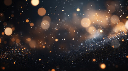 Obraz premium A mesmerizing background of glittering silver, gold, and white lights, creating an enchanting and vintage-inspired holiday scene.