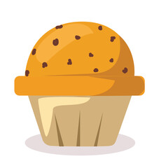 Muffin icon. and chocolate chip.