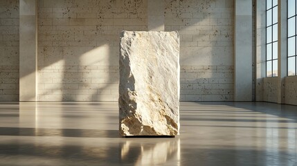 Abstract monolith, dramatic marble structure, 3D illustration