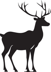 Fototapeta premium Silhouette of reindeer standing black and white