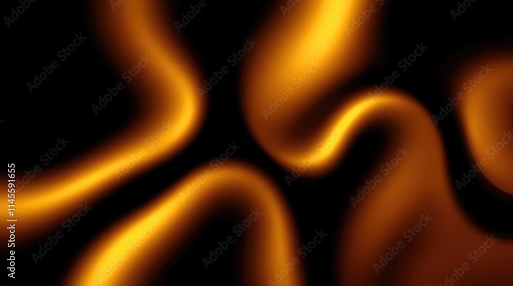 Poster golden swirls blend seamlessly into a dark background, creating a mesmerizing flow of light that cap