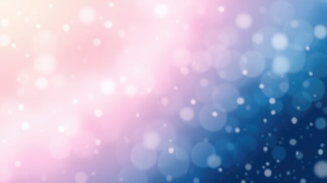 Delicate circles of light dance against a gradient backdrop, merging gentle pinks and tranquil blues, evoking a feeling of calm and whimsy in a twilight ambiance