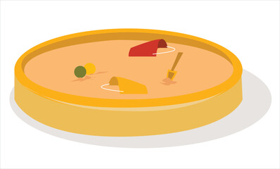 bucket and shovel in the sand