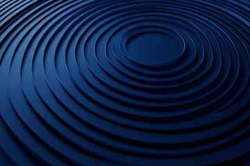 Obraz premium Dark Blue Concentric Circles Abstract Design