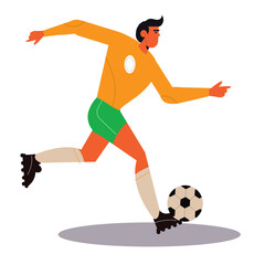 vector of the player football running with the ball