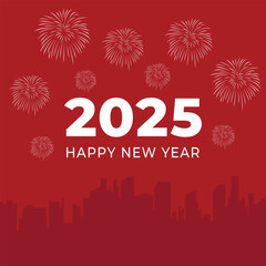 2025 Happy new year banner template illustration