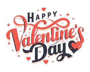 Happy Valentines Day typography vector illustration