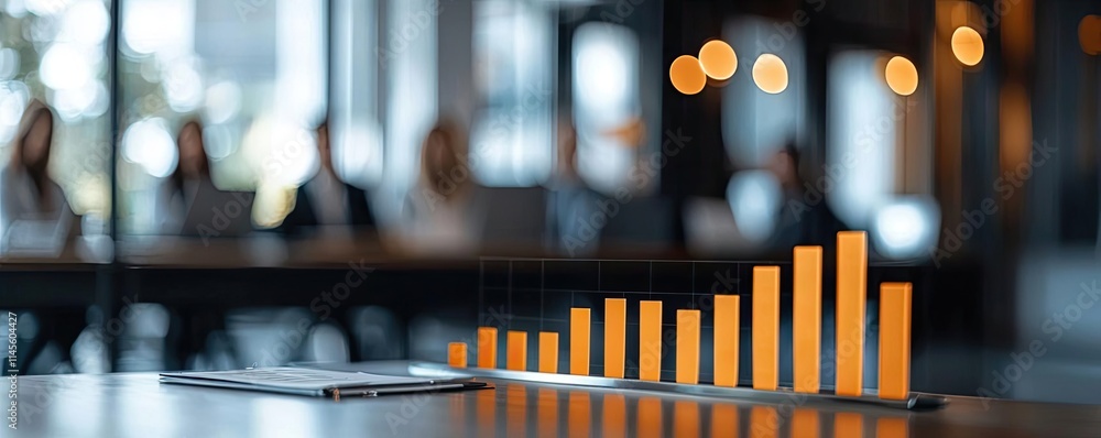 Poster inventory management concept. a modern business meeting showcasing growth through data visualization