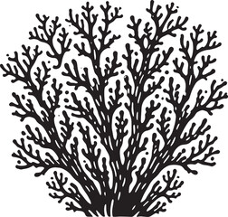 Underwater Sea coral silhouette vector illustration isolated on a white background © Md Hasan