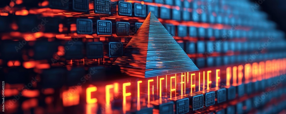 Poster Capital cost concept. Futuristic keyboard with illuminated keys and a dynamic design for digital environments.