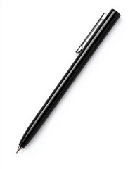 A sleek black pen on a white background for professional use.