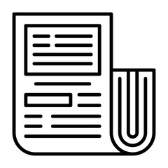 Newspaper Outline Style Icon