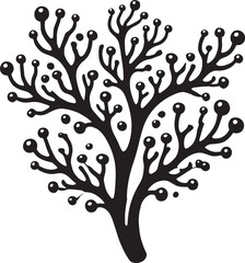 Underwater Sea coral silhouette vector illustration isolated on a white background