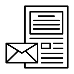 Cover Letter Outline Style Icon