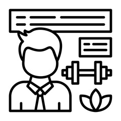 Health and Wellness Outline Style Icon