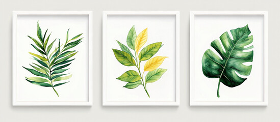 Luxurious leaves Frame wall art set of three